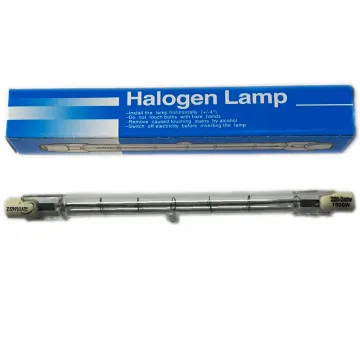 J254 R7S 1500W Clear Quartz Glass Halogen Linear Tube Lamp - Equivalent to 300W Incandescent Bulbs