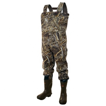 High-Quality Camo Neoprene Waders with 600g Rubber Boots for Hunting