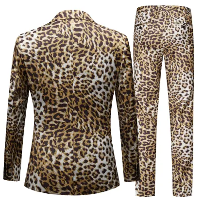 Korean Style Slim Single Casual Floral Suit for Men