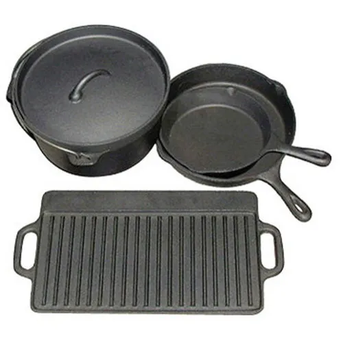 Cast Iron Dutch Oven Pot Pan Casserole Cookware including Accessories