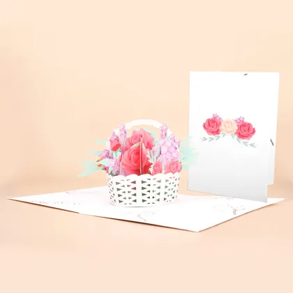 Mother's Day Rose Basket Pop Up Card