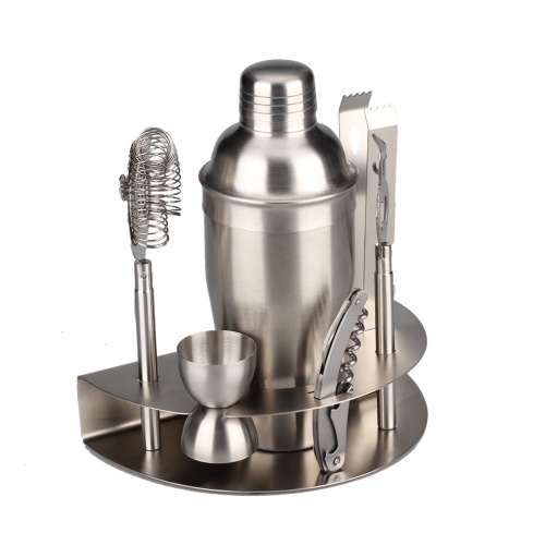 Seven Piece Stainless Steel Cocktail Shaker Set