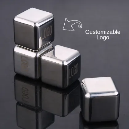 Stainless Steel Whiskey Ice Cubes - 304 Stainless Steel Reusable Ice Cubes for Chilling Drinks