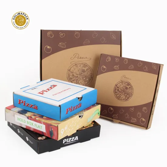Custom Printed Food Grade Pizza Box: Flute Corrugated Cardboard Carton Design