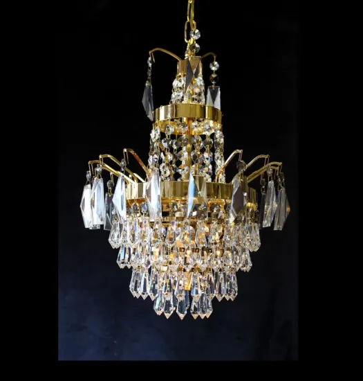 Gold Crystal Chandelier Raindrop Pendant Light for Dining Room