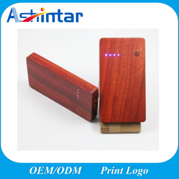 Customed Logo 4800mAh Battery Power Charger Wood Power Bank