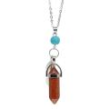 Goldstone Feather Hexagonal Prism Pendant Necklace