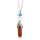 Goldstone Feather Hexagonal Prism Pendant Necklace