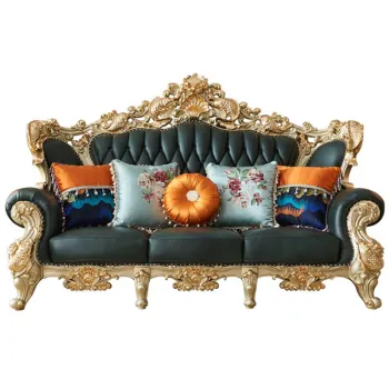 Hot Sale Luxury European Style Leather Sofa Set for Living Room