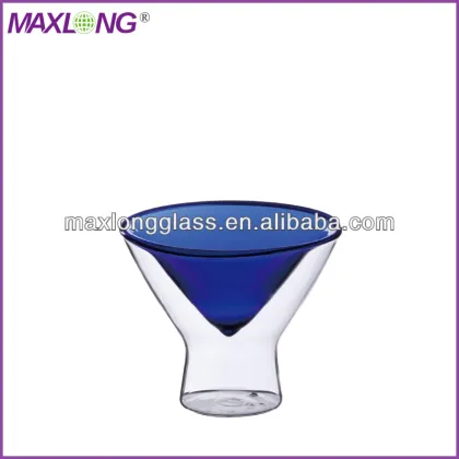 Blue Borosilicate Ice Cream Cup