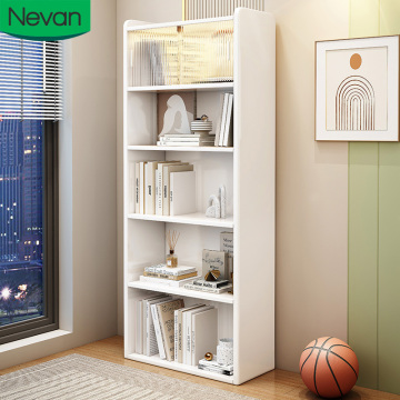 Modern Wood Corner Bookshelf with Storage - Customized Library Furniture Wholesale