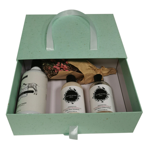Bio-degradable sliding drawer box with portable handle