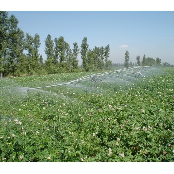 Automated, fixed-point shutdown, furrow guiding system sprinkler irrigation machine Aqualine