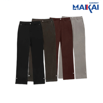 Eleganti pantaloni retrò a gamba dritta per il lavoro quotidiano