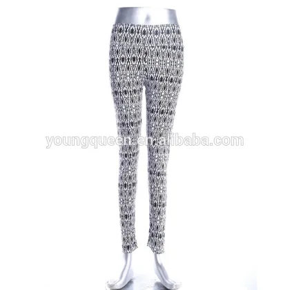 ZC13 Summer new casual pants printing elastic waist pants pencil pants pantyhose