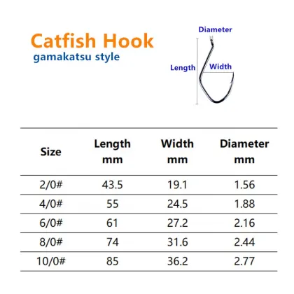 KD14000 Style Gamakatsu Hook - Anzuelos Pesca Bulk Crooked Mouth Catfish Hooks