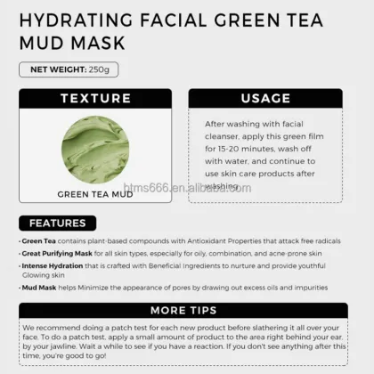 Private Label Green Tea Matcha Facial Mud Mask
