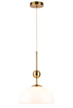 Semicircle Pendant Light With white Glass Lampshade