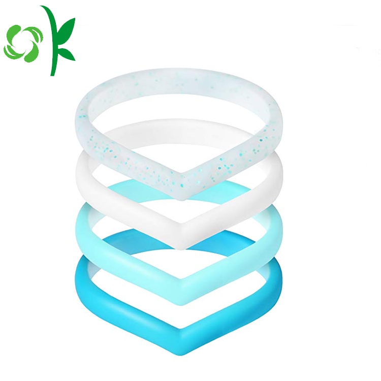 Popular Heart-shape Silicone Rings Wedding Elastic Love Ring