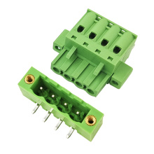 spring contact with flange pluggable terminal block
