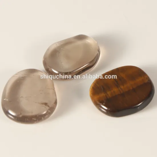 clear crystal and tiger eye small round gemstone