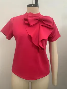 polyester spandex scuba solid blouse