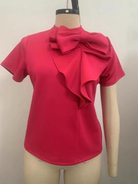 polyester spandex scuba solid blouse