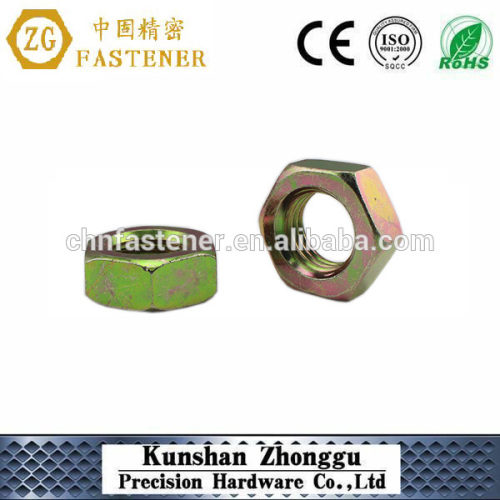 Non--standard Hexagon Thin Yellow Zinc Nut