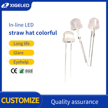 LED-3mm Mũ rơm sương mù ánh sáng đầy màu sắc