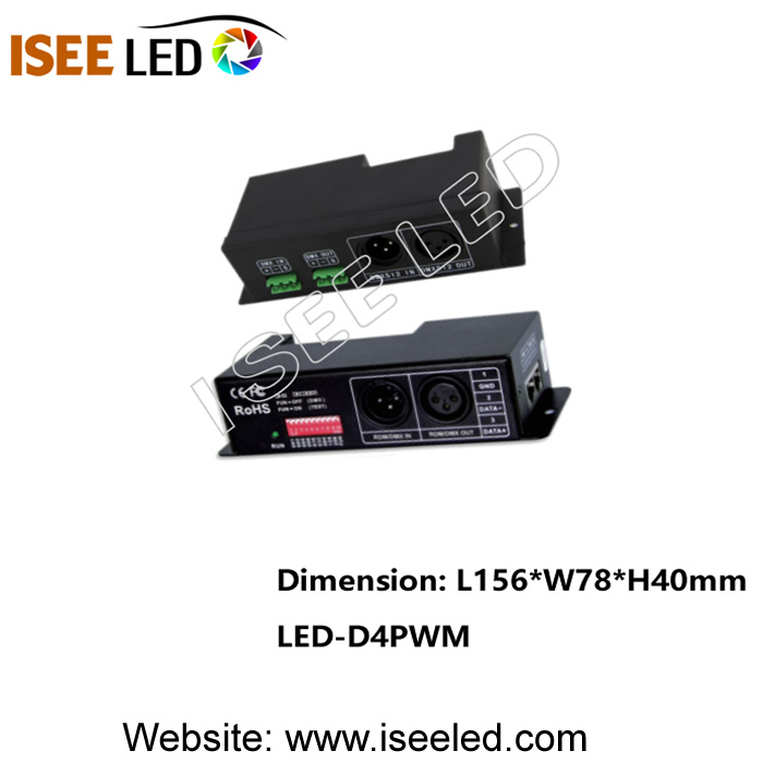 4CH PWM DMX LED декодер за RGB лента
