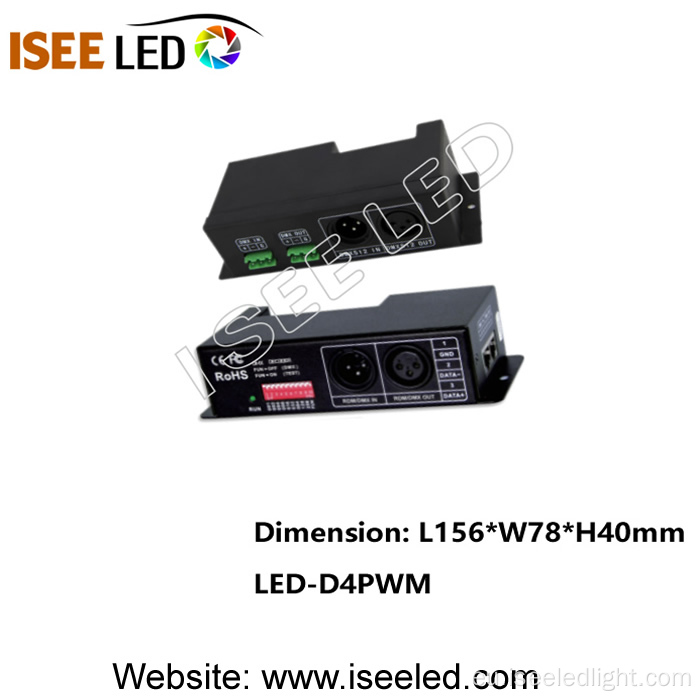 4ch DMX LED deskodetzailearen kontroladorea PWM