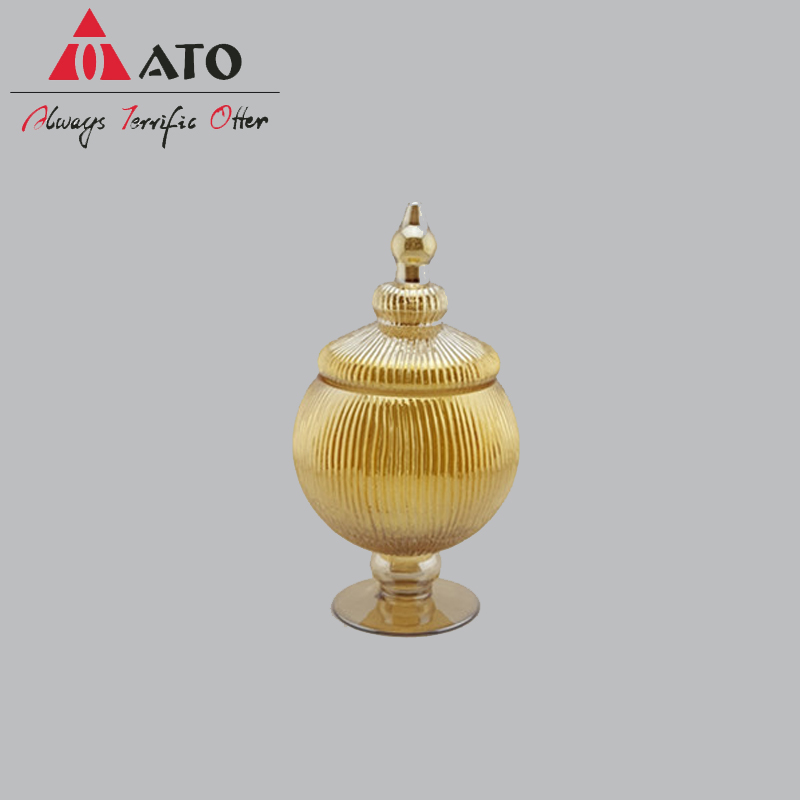 Ato Ion Plating Amber Candy Jar Jar Sugar Coiner