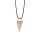 Collier en cristal de quartz pyramidal avec pendentif en quartz rose