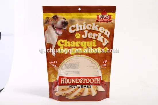 High quality plastic pet treats packaging bag pouch with zipper top closure