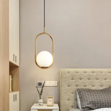 LED Nordic Modern Hanging Lamp: Glass Ball Pendant Light for Hotel, Restaurant, Dining Room & Living Room Décor
