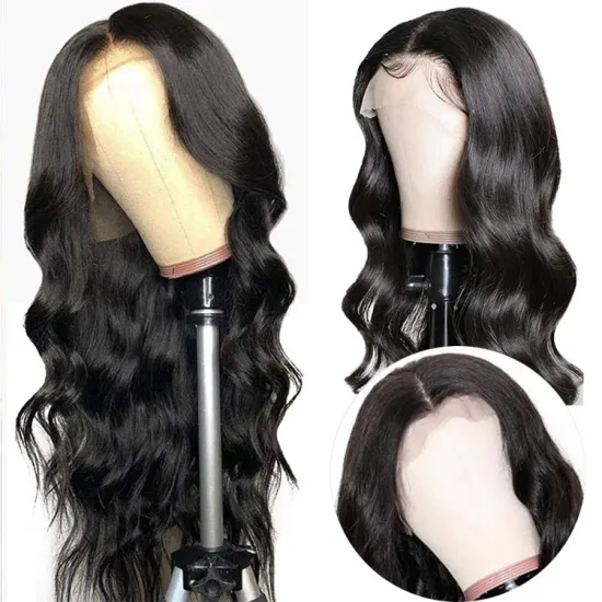 Cheap 10A Body Wave 100% Human Hair Wig 40 Inch High Quality Indian Virgin Hair Lace Closure Long Wig 150 Density For The Black