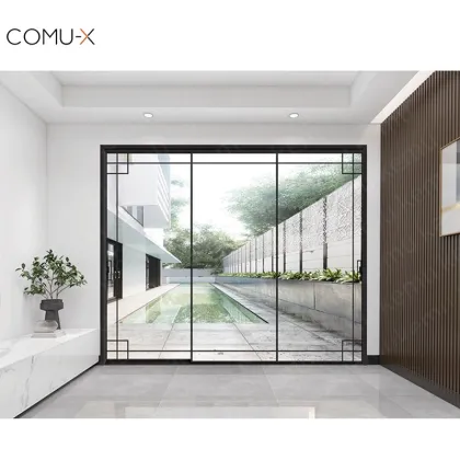 Custom Automatic Sliding Door Soft Closing Aluminium Sliding Door Sliding Glass Doors for Patio