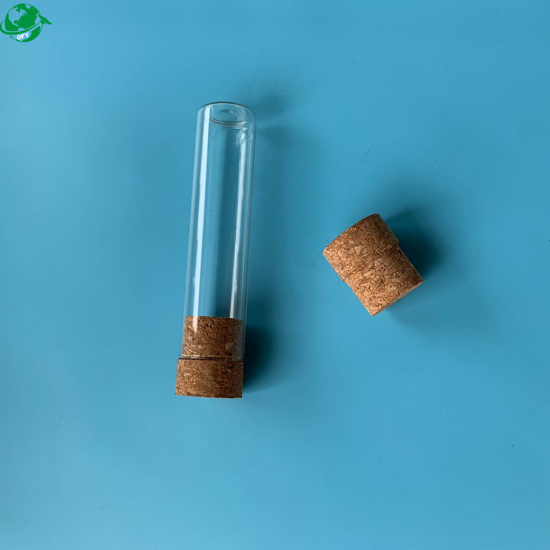 Glass tube with cork lid