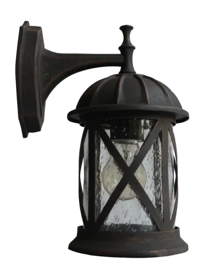 Aluminiun Traditional Black Outdoor Wall Lights Borosilicate Glass Wall Lamp 100w E27