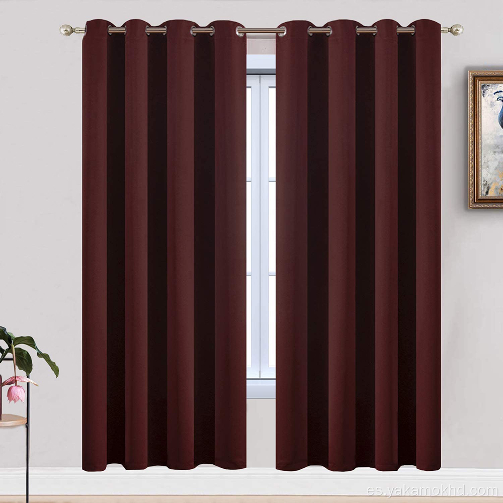 Cortinas opacas rojo burdeos de 72 pulgadas de largo