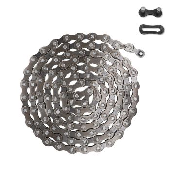 Chaîne de vélos maya de haute qualité fabriquée en Chine pour les vélos 6/7/8 vitesses - 1/2x3 / 32 pouces, 116 liens, argent en acier