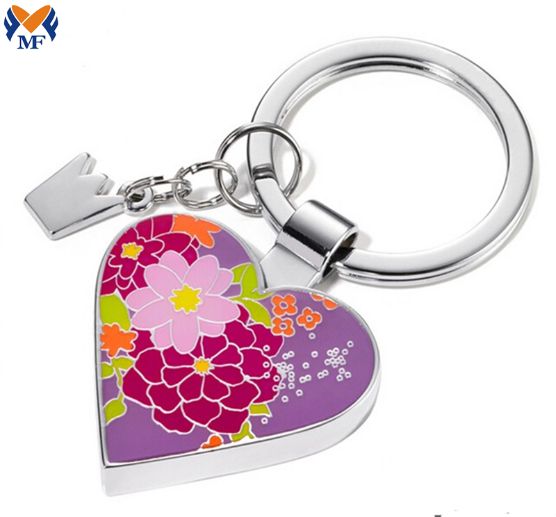 Brand Gift Metal Custom Heart Shaped Keyrings