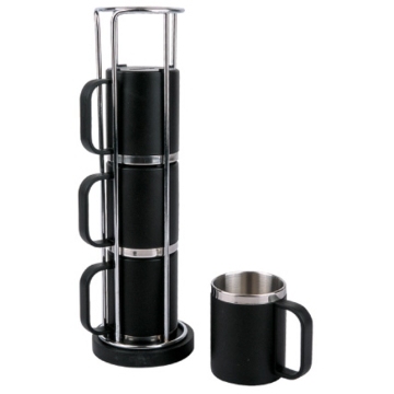 4PCS Coffee Mug Set with High Quality SS Stander