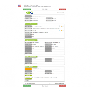 US Import B/L data for power supply