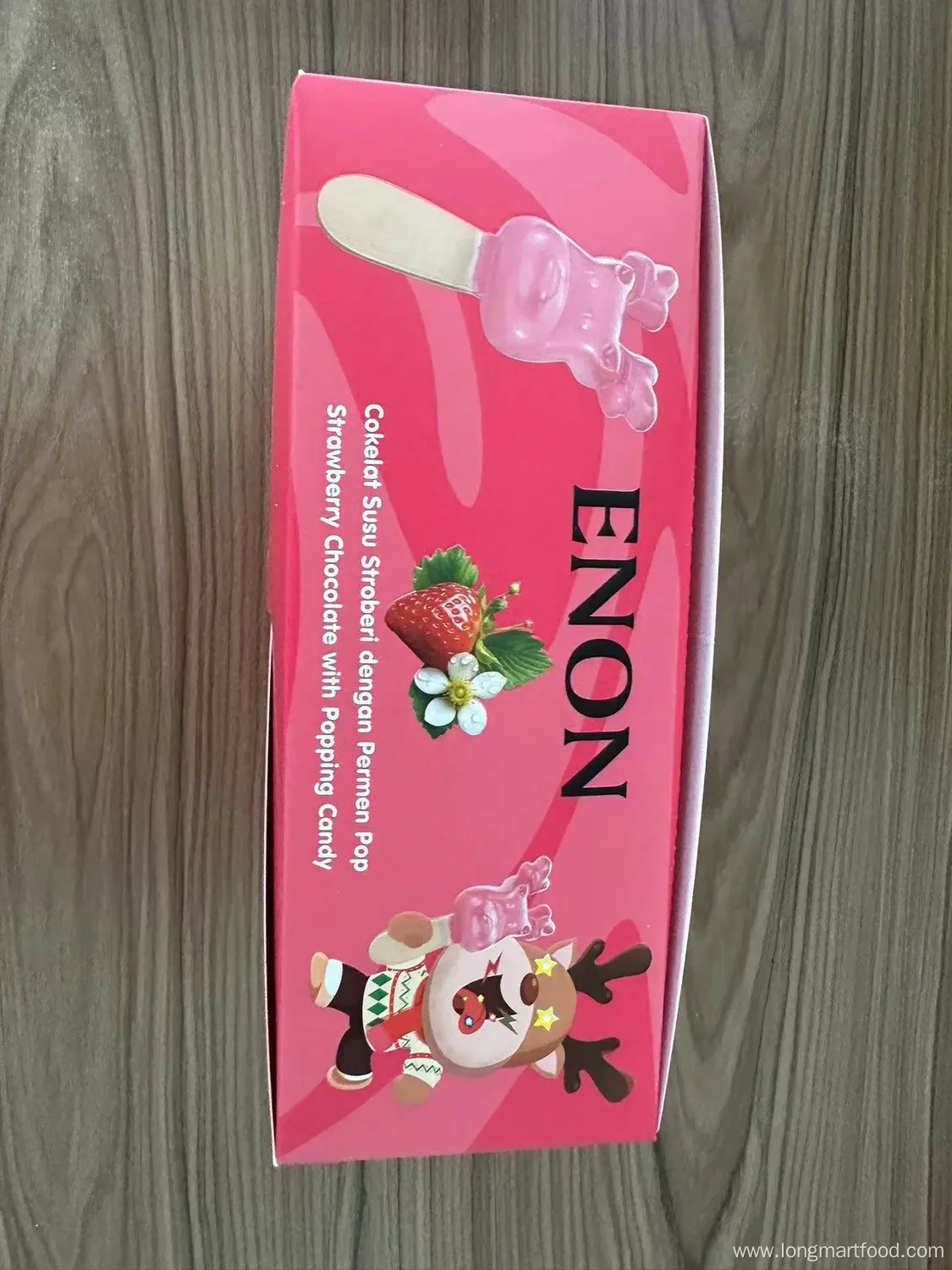 Strawberry Elk Lollipop with Popping Candy