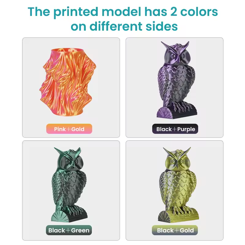 Silk Dual Color Filament PLA 3D Printer Filament