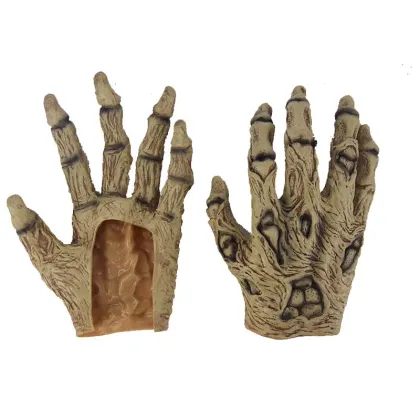 Halloween Adult Unisex Spooky Skull Claw Gloves - Beast Black Gloves for Costumes