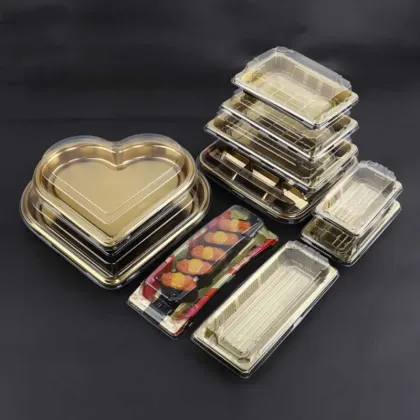 Golden PET chocolate tray Plastic Dessert Box