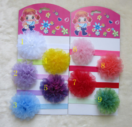 Gadis bayi rambut Band bayi balita warna Solid anyelir bunga Headband Headwear