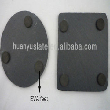 black slate coasters with eva feet